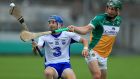 Offaly’s David King challenges Colin Dunford of Waterford. Photograph: Donall Farmer/Inpho