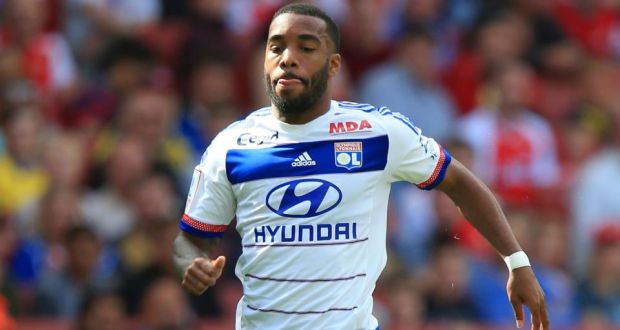 Lyon striker Alexandre Lacazette is expected to sign for Arsenal on Wednesday for a club record fee   of £ 44 million. Photograph:  John Walton/PA Wire