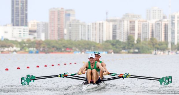 Ireland’s Gary O’Donovan and Paul O’Donovan in action at the Rio Olympics in 2016. Photograph: Inpho