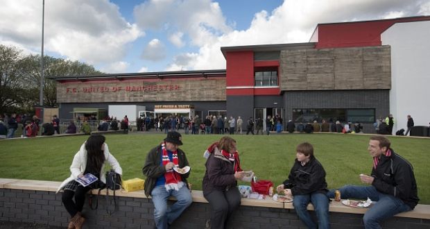 The outside of Broadhurts Park, the home of FC United. Photograph: Colin McPherson/Getty