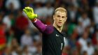 Manchester City goalkeeper Joe Hart in action for England: he is set to join West Ham on loan. Photograph: Kai Pfaffenbach/Reuters