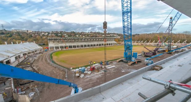 The construction at Páirc Uí Chaoimh last year – the renovated stadium will open this weekend. Photograph: Michael Mac Sweeney/Provision