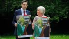 The Minister for Health, Simon Harris, and Minister of State for Health Promotion, Catherine Byrne, during the launch of a new ‘National Cancer Strategy 2017-2026’ at Iveagh House, Dublin. Photograph: Gareth Chaney Collins