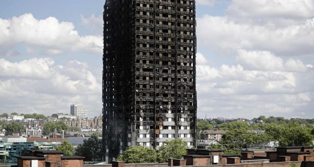 The remains of the Grenfell Tower in west London after it was gutted by fire on June 14th. Photograph: Getty Images