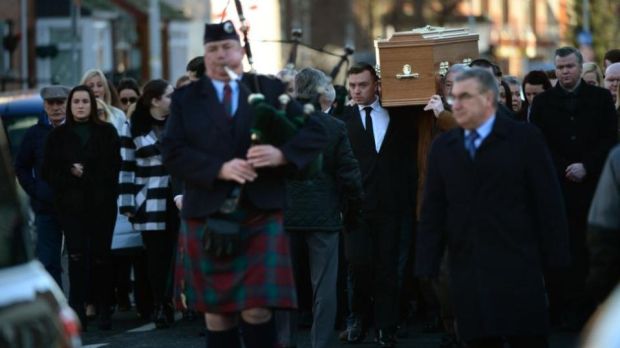 The funeral of Noel Kirwan in Dublin last January. Photograph: Dara Mac Dónaill