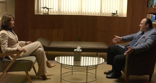 Tony Soprano sees his therapist Dr Melfi over his panic attacks in The Sopranos. 