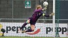 Former Ireland goalkeeper Emma Byrne makes a save. Photograph: Inpho