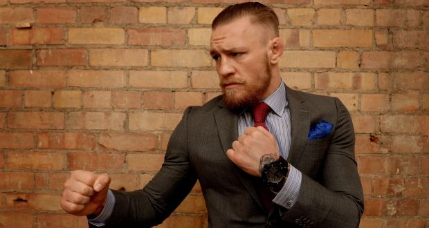 Cage Fighter Conor McGregor in Kellys Hotel fashion shoot. Photograph: David Sleator