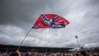 A Confederate flag held by a Cork supporter after the hurling All-Ireland quarter-final in 2015. Photograph: Cathal Noonan/INPHO