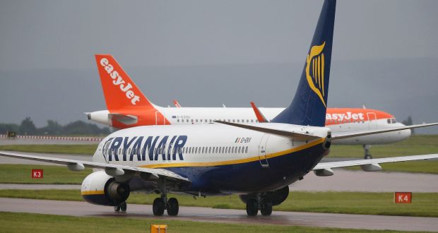  Ryanair outshone rivals such as EasyJet and IAG to close up 1.2 per cent to €19.46 on strong volumes. Photograph: Andrew Yates/Reuters