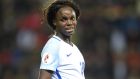  Eniola Aluko in action for England against Belgium last year. Photograph: Getty Images