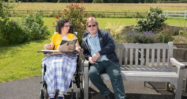 Grainne Duncan  aka Dorian and her partner Patrick Maher  in St Doolagh’s Park Care & Rehabilitation Centre, Malahide. Photograph: Barry Cronin