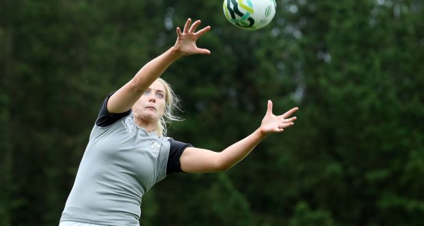 Ireland’s Ciara Cooney during practice ahead of her side’s second clash with Australia in Belfast. Photograph: Inpho/Dan Sheridan