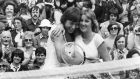 Martina Navratilova gets a hug from Chris Evert  after beating her in the final of the ladies’ singles at Wimbledon in 1978. Photograph: Rob Taggart/Central Press/Getty Images