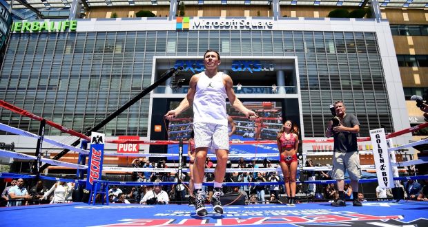  Gennady Golovkin training for his forthcoming showdown with Canelo Alvarez on September 16th. Photograph:  Harry How/Getty Images