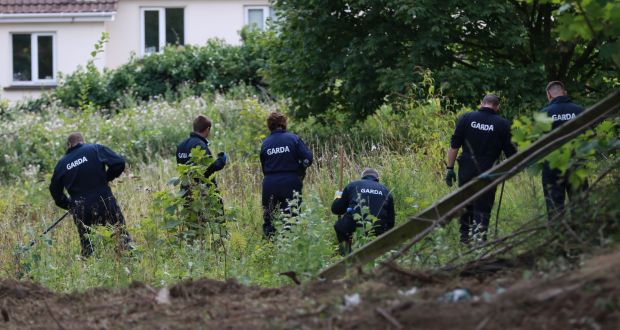 Gardaí searching for the remains of missing man Trevor Deely on a site in Chapelizod, Dublin. Photograph: Nick Bradshaw/The Irish Times