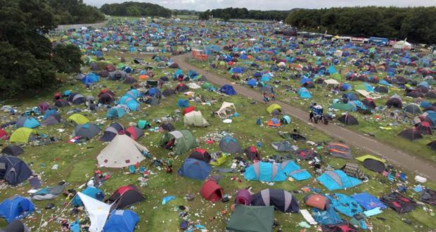 Electric Picnic: apparently abandoned tents in Stradbally. Photograph: James Flynn/APX