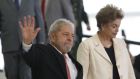 Corruption charges: Brazil’s former presidents Luiz Inácio Lula da Silva and Dilma Rousseff are both accused of bribery. Photograph: Igo Estrela/Getty