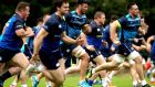The Leinster squad going through their paces at training  at   UCD, Dublin. Photograph: Ryan Byrne/Inpho 