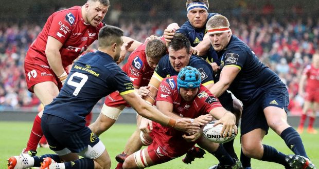 Tadhg Beirne scores a try last season against Munster. Photograph: Inpho