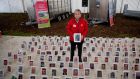 Donna Price pictured with a photo her son Darren at the National Ploughing Championships in Screggan, Tullamore,  Co Offaly. Photograph: Tom Honan