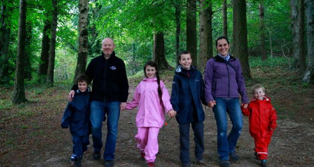  Annette and Brian Kelly with their four children: Eloi (6); Alienor (9) Lorcan (11) and Dilon (4) from Greystones, Co Wicklow. Photograph Nick Bradshaw