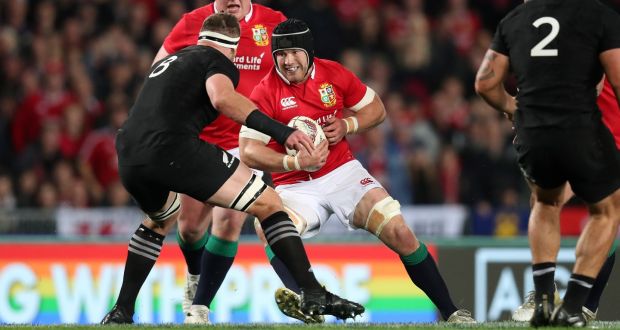 Sean O’Brien in action during the second Test win for the Lions over New Zealand in Wellington. Photograph: Billy Stickland/Inpho