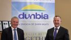 Dunbia chief executive Jim Dobson (left) and Dawn boss Niall Browne will run new UK venture from Dunbia’s Dungannon headquarters.