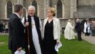  Former president of Ireland Dr Mary McAleese and Prof Jim Lucey of Trinity College Dublin  with Archbishop Michael Jackson. Photograph: Dara Mac Dónaill / The Irish Times