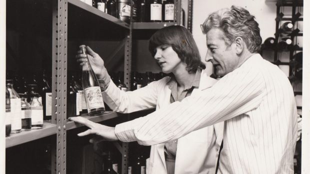 Mac Macpherson, second-in-command at Gilbeys research laboratory in Harlow, Essex, and an unidentified colleague. He would develop the Baileys formula from the original prototype