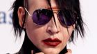  Singer Marilyn Manson: injured by a stage prop gun. Photograph: Thomas Peter/Reuters