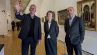Sean Rainbird, left, director of the National Gallery of Ireland with curators Maire Bourke and Brendan Rooney at the announcement of upcoming exhibitions. Photograph: Brenda Fitzsimons 