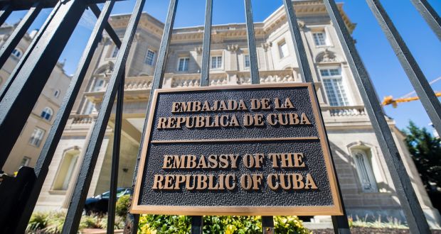 The Cuban Embassy on 16th Street in Washington, DC. Photograph: EPA