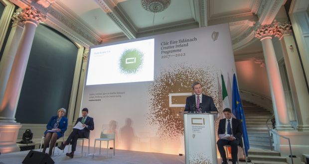 Then taoiseach Enda Kenny speaking in the National Gallery  when he launched Creative Ireland,  an ambitious plan for the arts, which sceptics regarded as just cosmetic fluff.  Photograph: Brenda Fitzsimons 