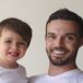 Oliver Jeffers and his son Harland who has proved an inspiration to his doting dad.