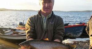Garda Trout and Salmon Club member Peter McGuinness (Galway) with a fine 6lb3oz trout landed on Lough Owel at the final Garda competition of 2017.
