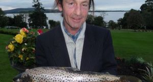 Cathal Rush from Armagh with his winning trout of 3lb 12oz on Lough Sheelin.