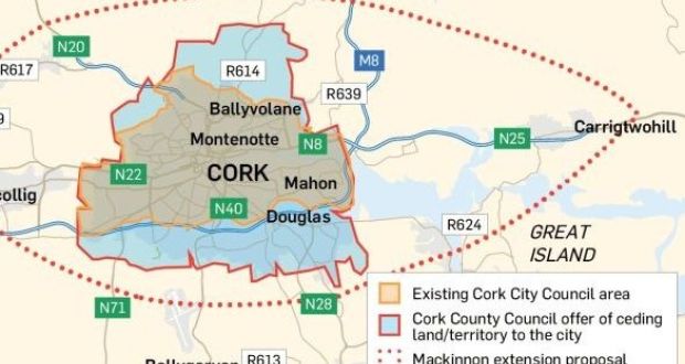 A graphic showing the proposals for the expansion of Cork city. Photograph: Irish Times graphics