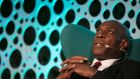 Guest speaker and former professional boxer Frank Bruno on stage at Croke Park in Dublin. Photograph:   Patrick Bolger/Getty Images for One Zero
