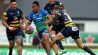  Connacht’s Bundee Aki and Perry Humphreys of Worcester Warriors during their  European Rugby Challenge Cup round two encounter.  Photograph: James Crombie/Inpho