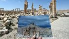 Culture and conflict: the Arc du Triomphe, in Palmyra in Syria, before and after its destruction by Islamic State, in 2015. Photograph: Joseph Eid/AFP/Getty