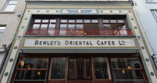 Exterior of the refurbished Bewley's Cafe on Grafton Street in Dublin, which reopens today. Photograph: Alan Betson