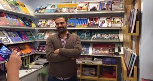 Ghassan Jansiz in his bookshop in Homs. Photograph: Michael Jansen