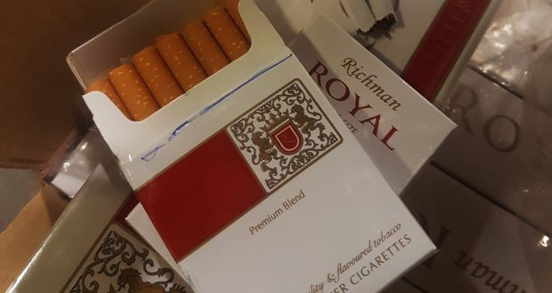 The cigarettes may have originated in Dubai and were concealed in a number of crates said to contain book covers. Photograph: Revenue
