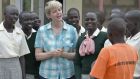  Sr Orla Treacy speaks to pupils at the Loreto secondary school in Rumbek, South Sudan, where she is principal.