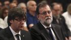 President of Catalonia Carles Puigdemont and Spanish prime minister Mariano Rajoy. File photograph: Sergio Barrenechea/AFP/Getty Image