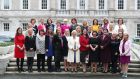 Past and present female members of the Oireachtas gather for a photocall at Leinster House, to mark the occasion of the first working meeting of the Oireachtas Women’s Caucus in November 2017. Photograph: Niall Carson/PA Wire