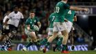 Ireland in action against Fiji in last Saturday’s Guinness Series at the Aviva Stadium in Dublin. Photograph: Bryan Keane/Inpho