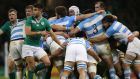 Connor Murray next to the scrum during Ireland’s defeat to Argentina in the 2015 Rugby World Cup quarter-finals. Photograph: Billy Stickland/Inpho