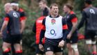 Dylan Hartley during an England training session at Pennyhill Park this week. Photograph: David Rogers/Getty Images